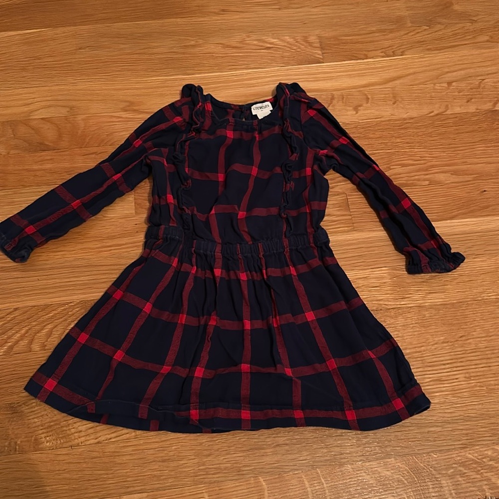 J.Crew 3T Navy and Red Plaid dress